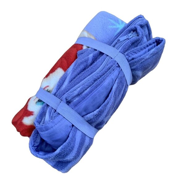 Disney Little Mermaid Ariel Fleece Blanket Zip Up Sleeping Bag 58” X 24” Purple - Picture 9 of 11